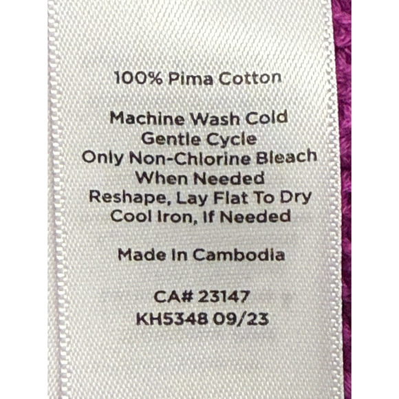 Talbots Sweater Womens Medium Purple Pima Cotton Ribbed Knit Pullover - Picture 8 of 9